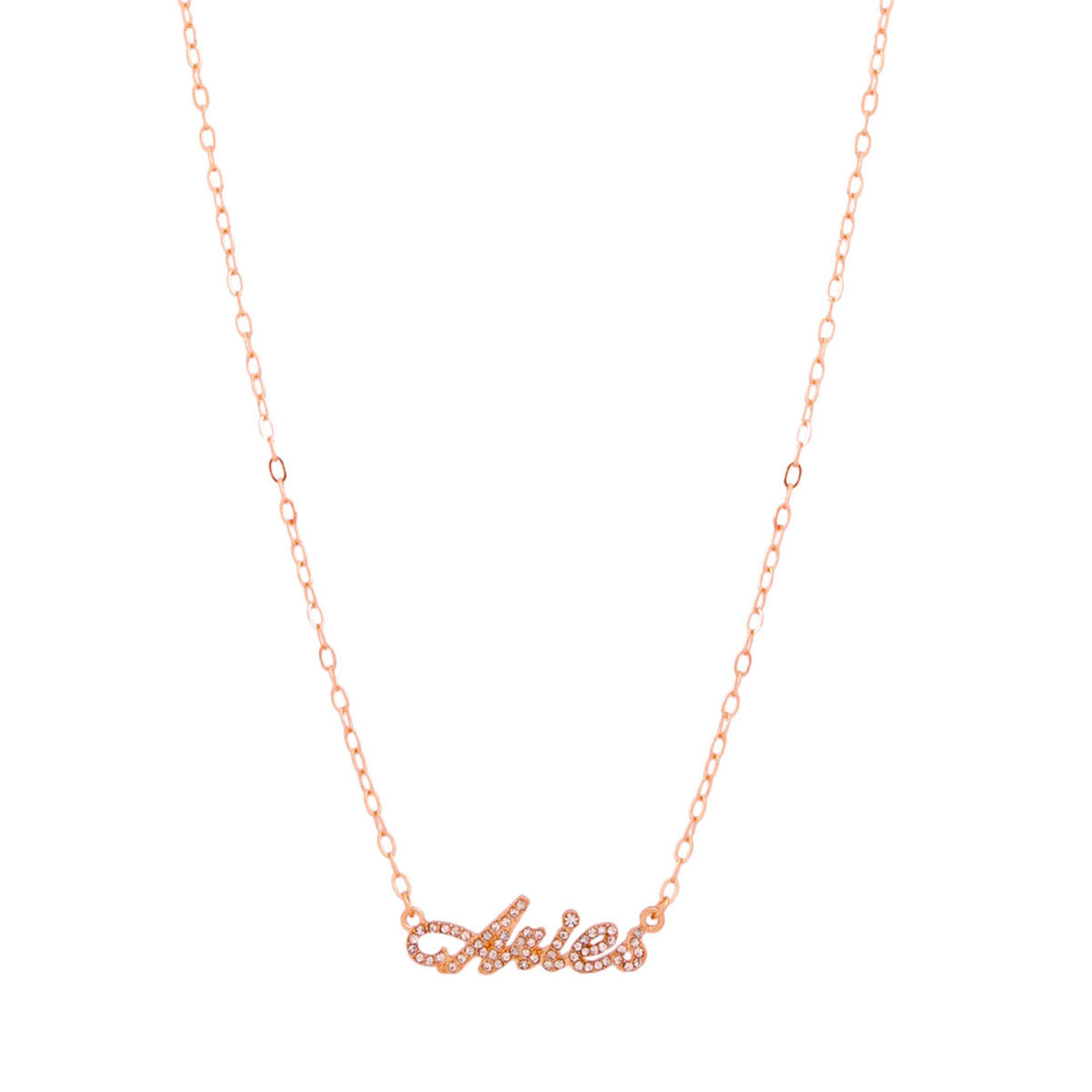 Gold Aries Script Necklace