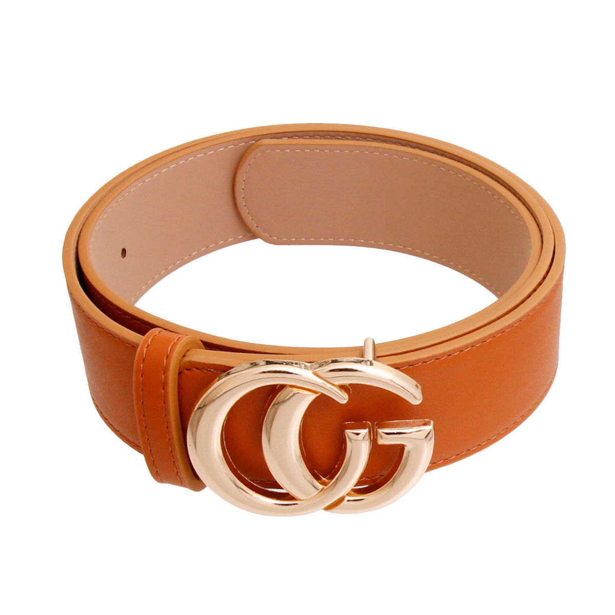 Camel and Gold G Designer Belt