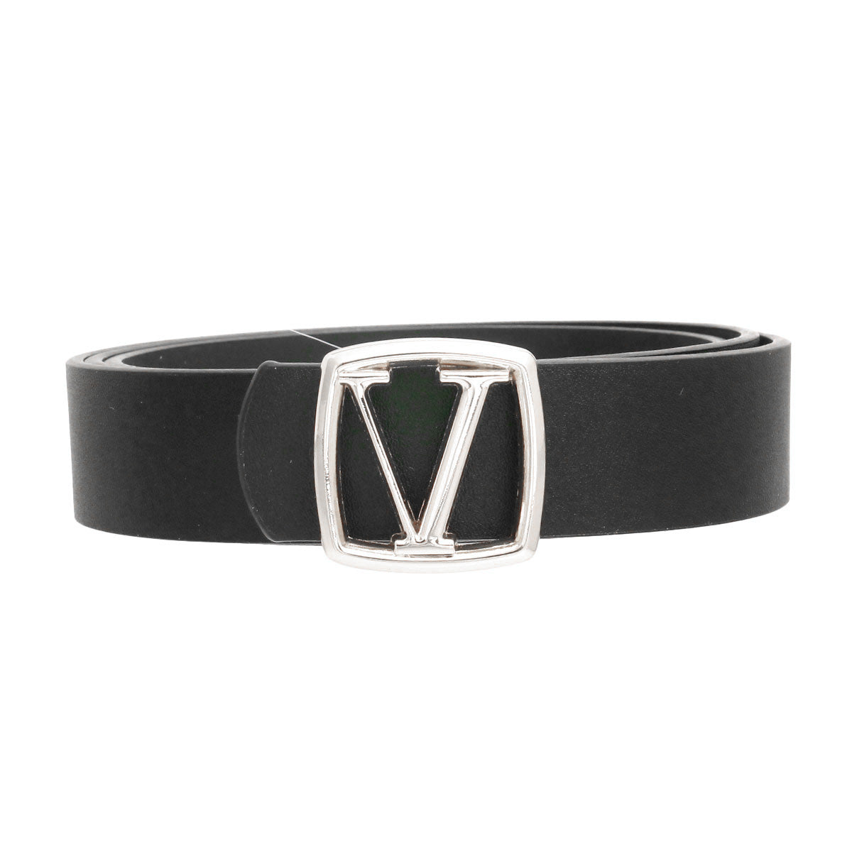 Black and Silver V Designer Belt