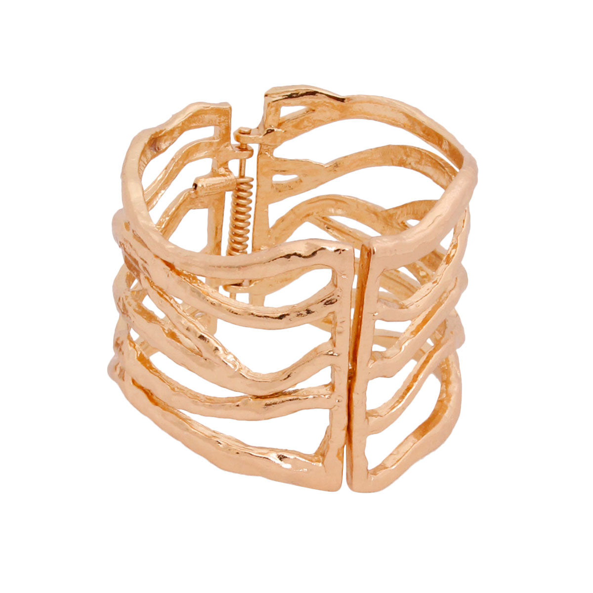 Gold Textured Cut Out Metal Cuff