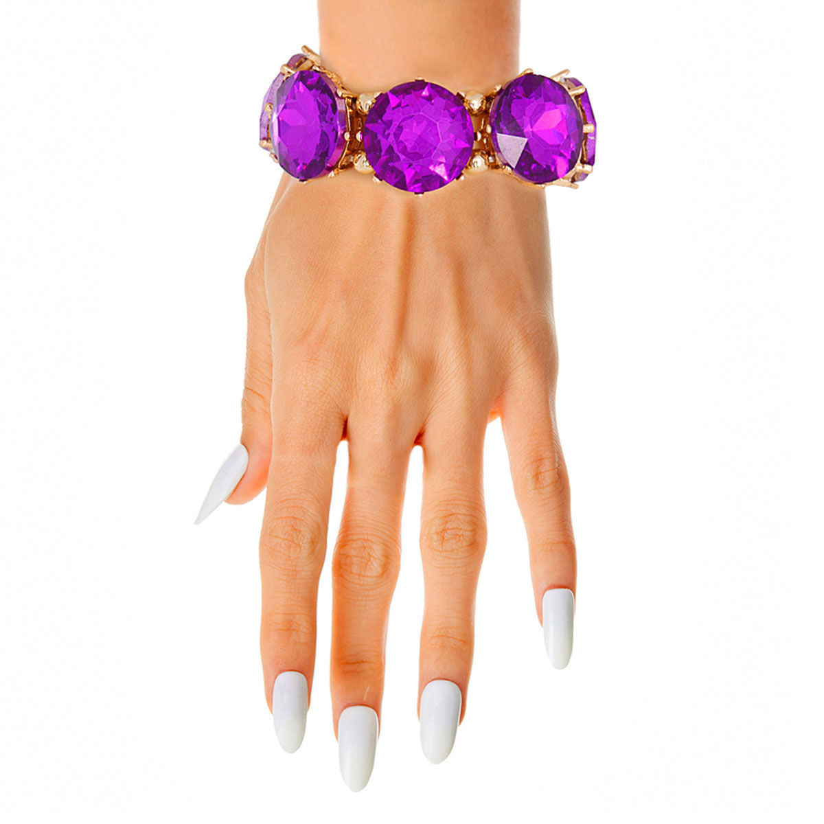 Dark Purple Round Crystal Bracelet