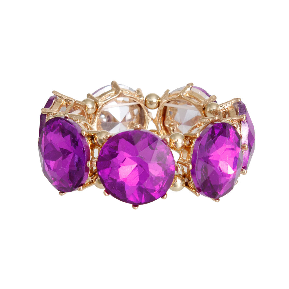 Dark Purple Round Crystal Bracelet