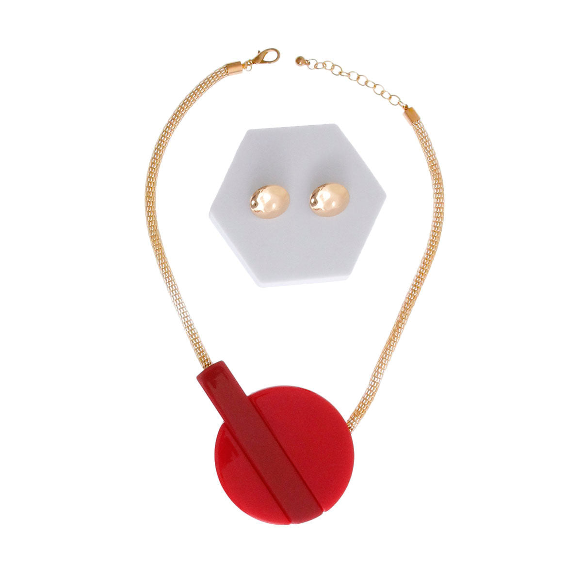 Geometric Red Magnet Necklace