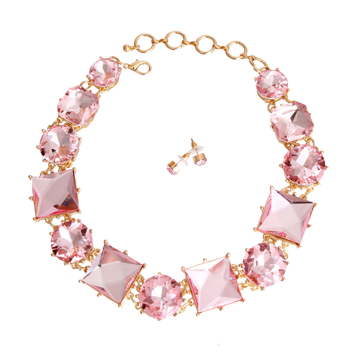 Pink Various Crystal Collar Set