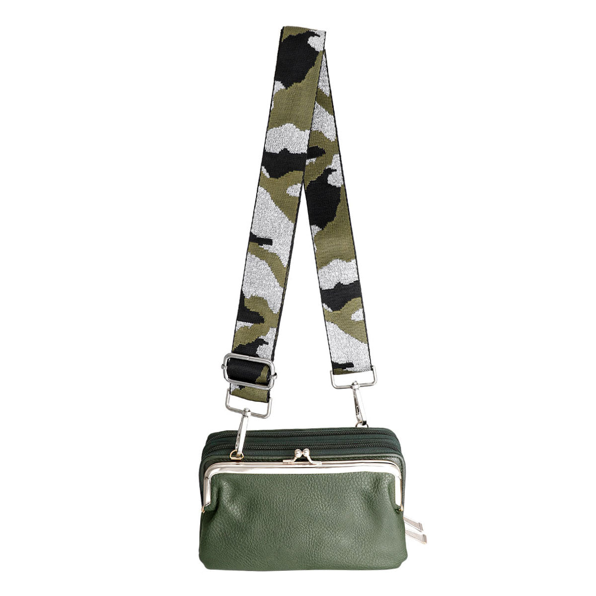 Green Camo Silver Bag Strap