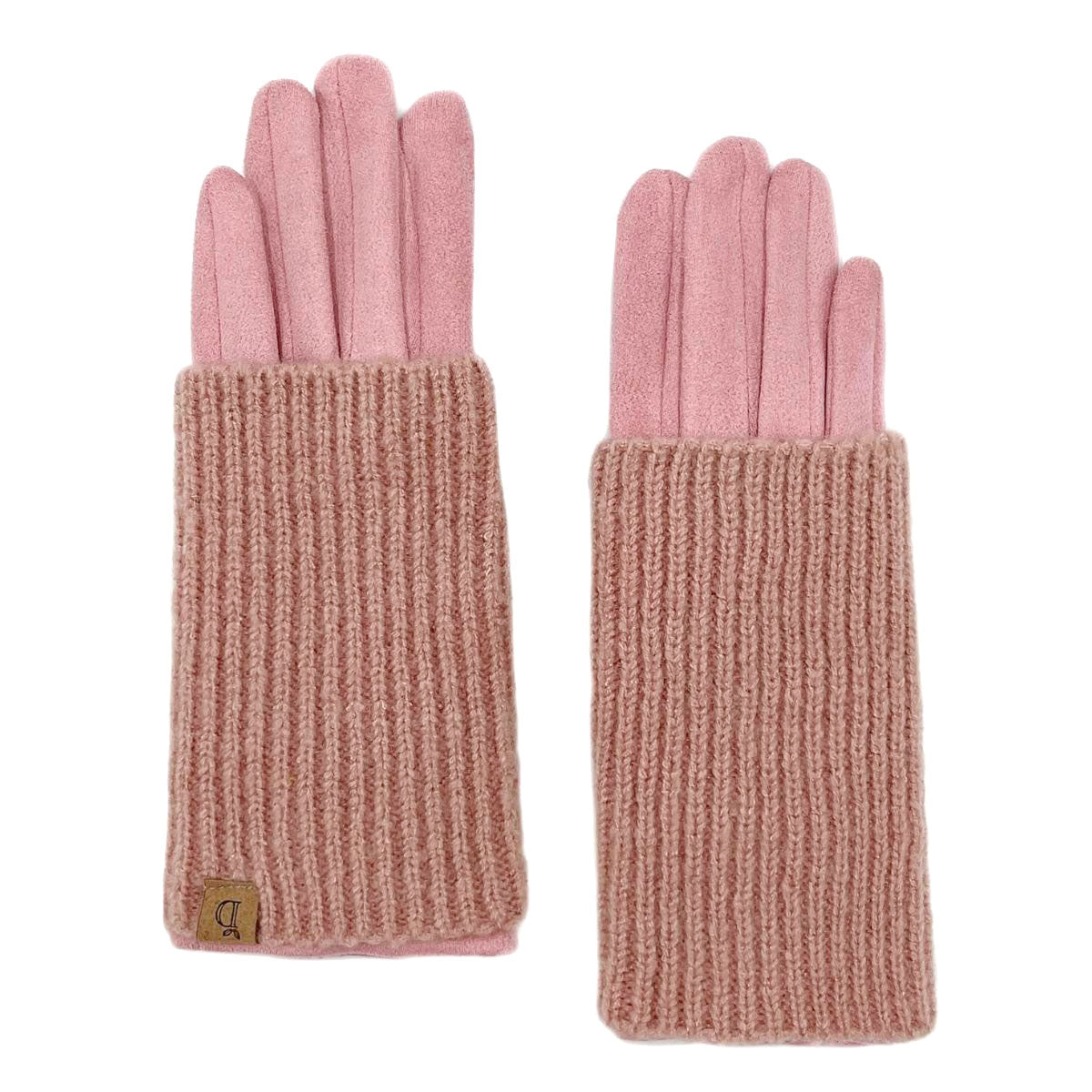 Dusty Pink Layered Suede Smart Gloves