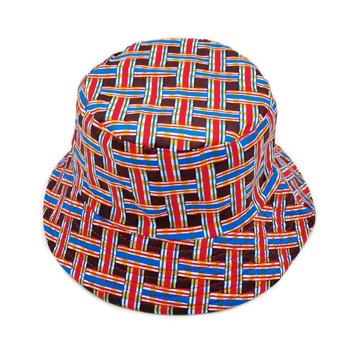Brown Geometric Reversible Bucket Hat