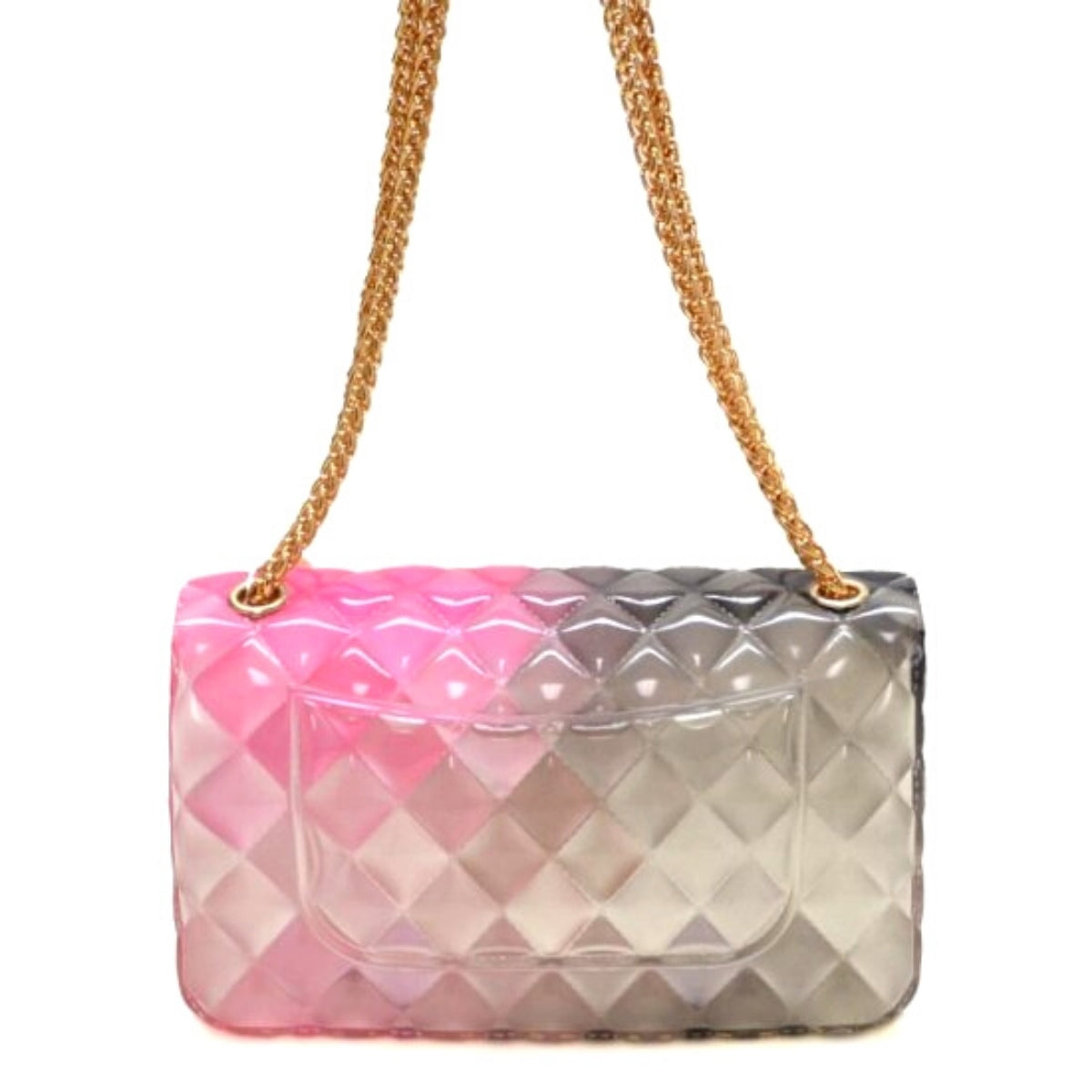 Black and Pink Quilted Jelly Crossbody