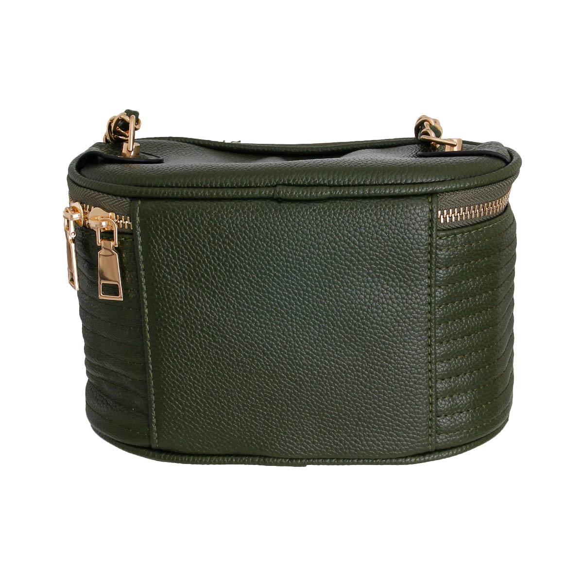 Olive Moto Cosmetic Bag Shaped Handbag