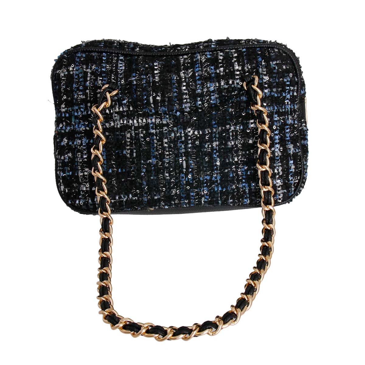 Dark Tweed Designer Jacket Handbag
