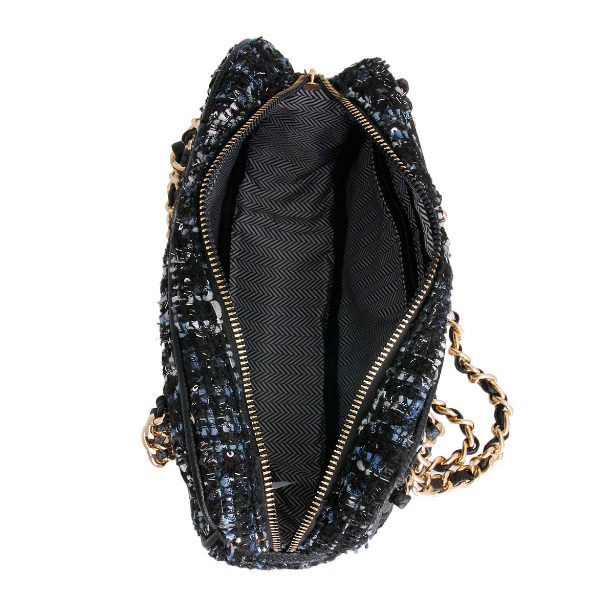 Dark Tweed Designer Jacket Handbag