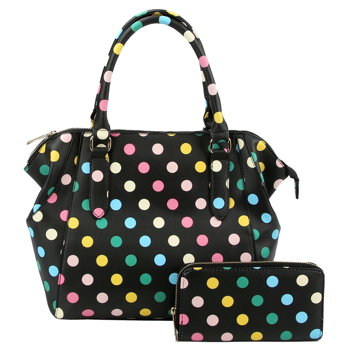 Black Polka Dot Handbag Set