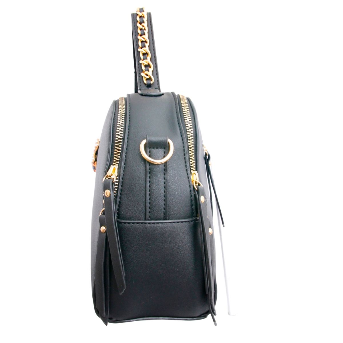 Black Stripe Top Handle Handbag Set