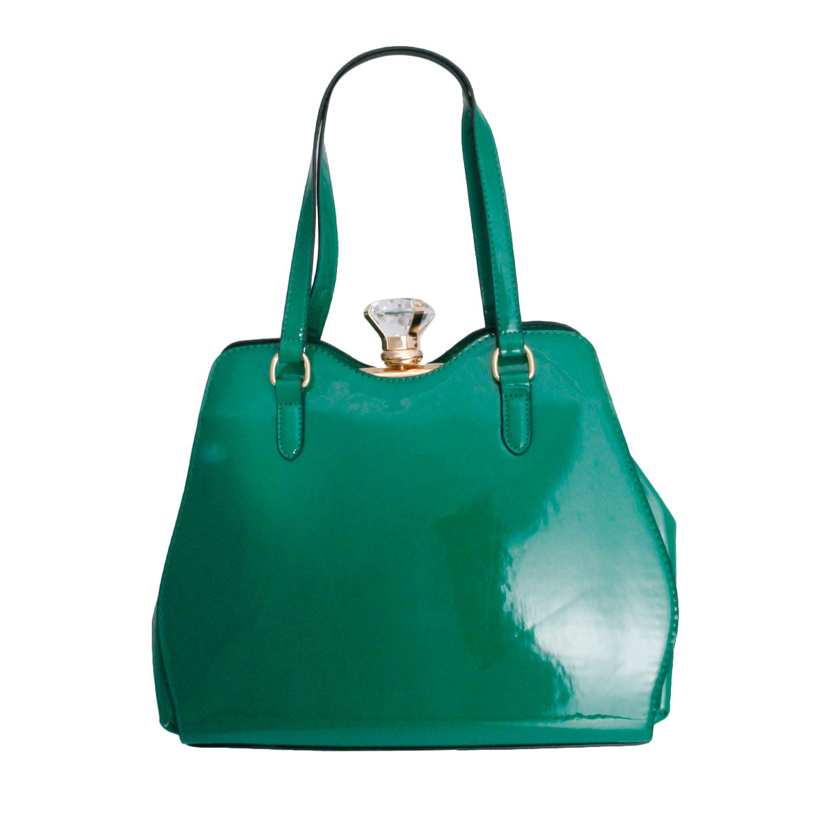 Shiny Green Frame Handbag Set