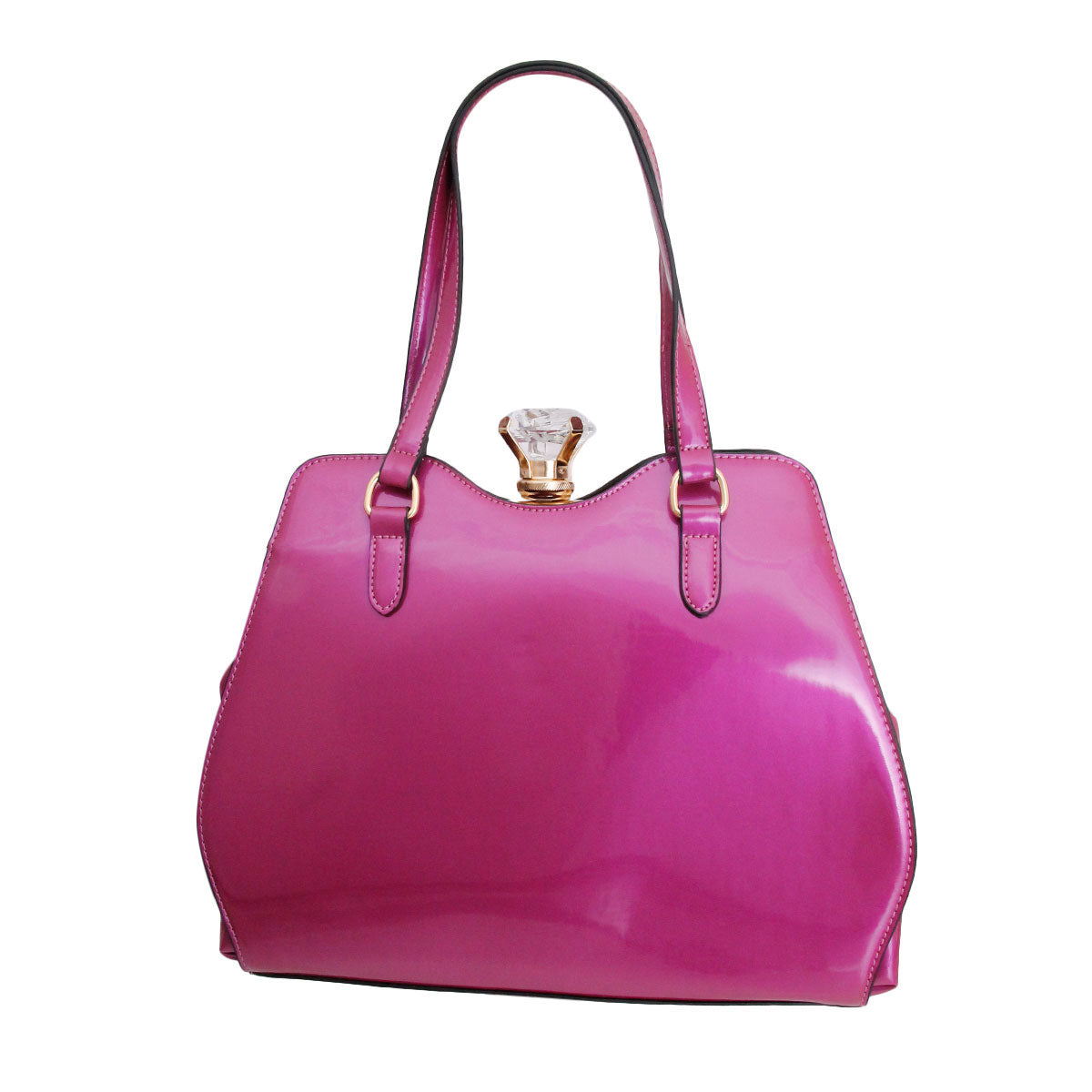 Shiny Purple Frame Handbag Set