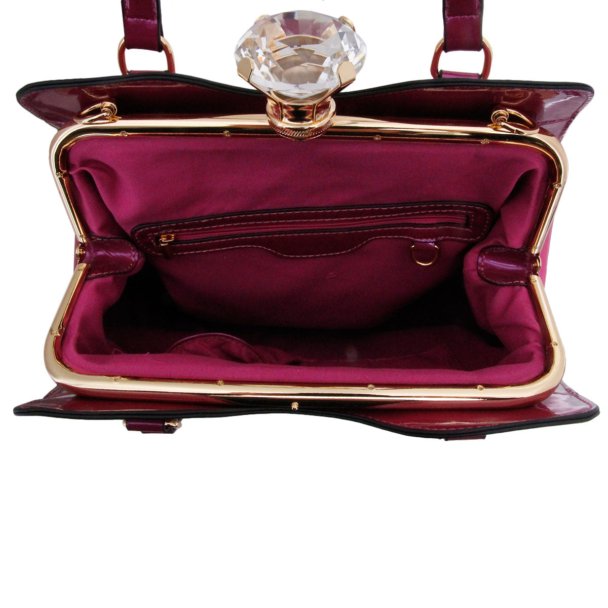 Shiny Purple Frame Handbag Set