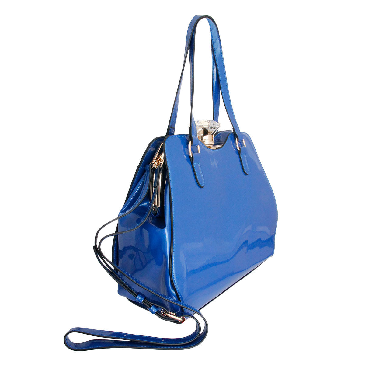 Shiny Royal Blue Frame Handbag Set