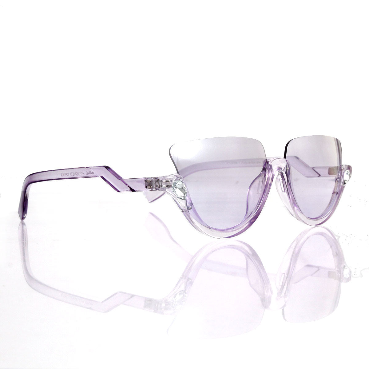 Purple Half Frame Cat Eye Glasses