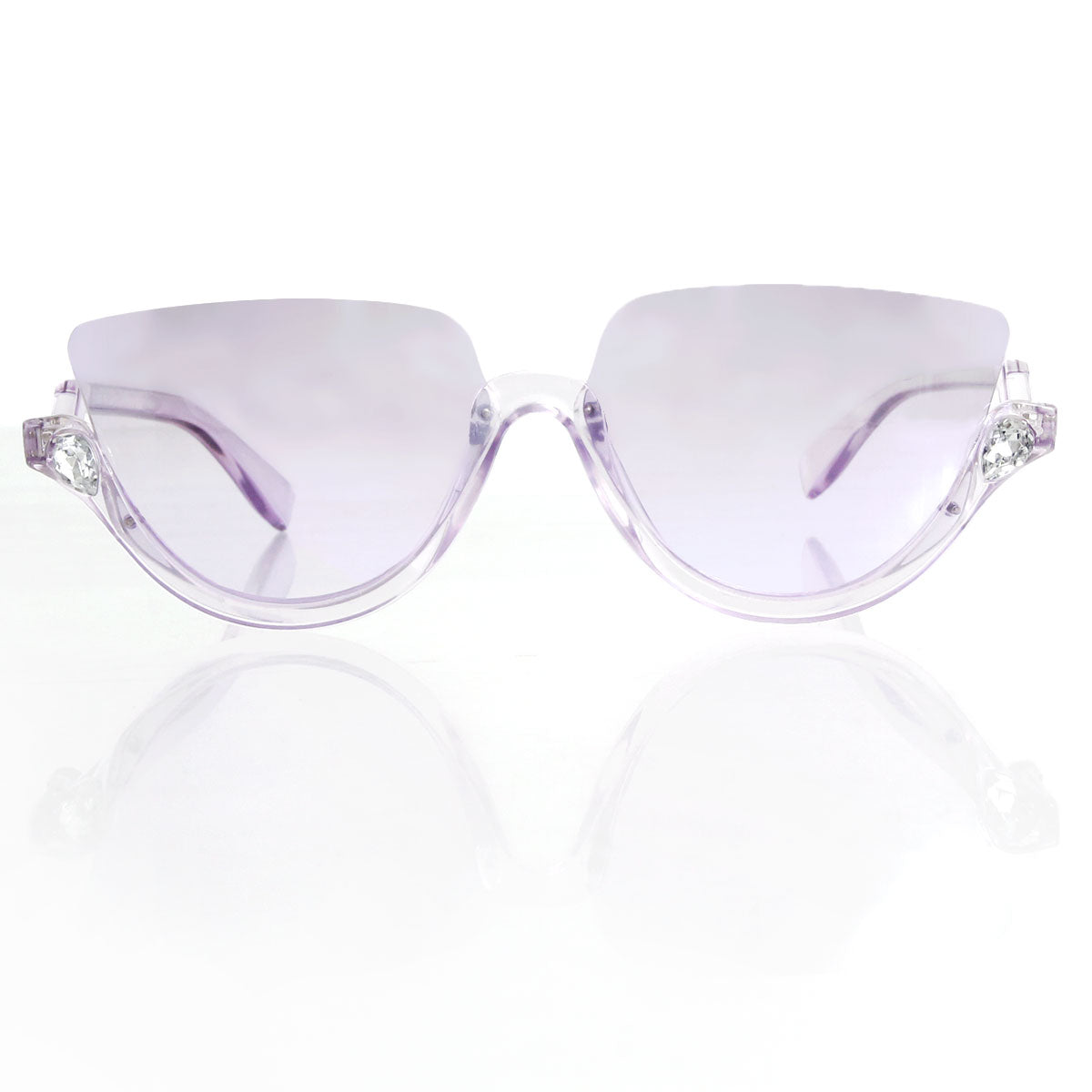 Purple Half Frame Cat Eye Glasses