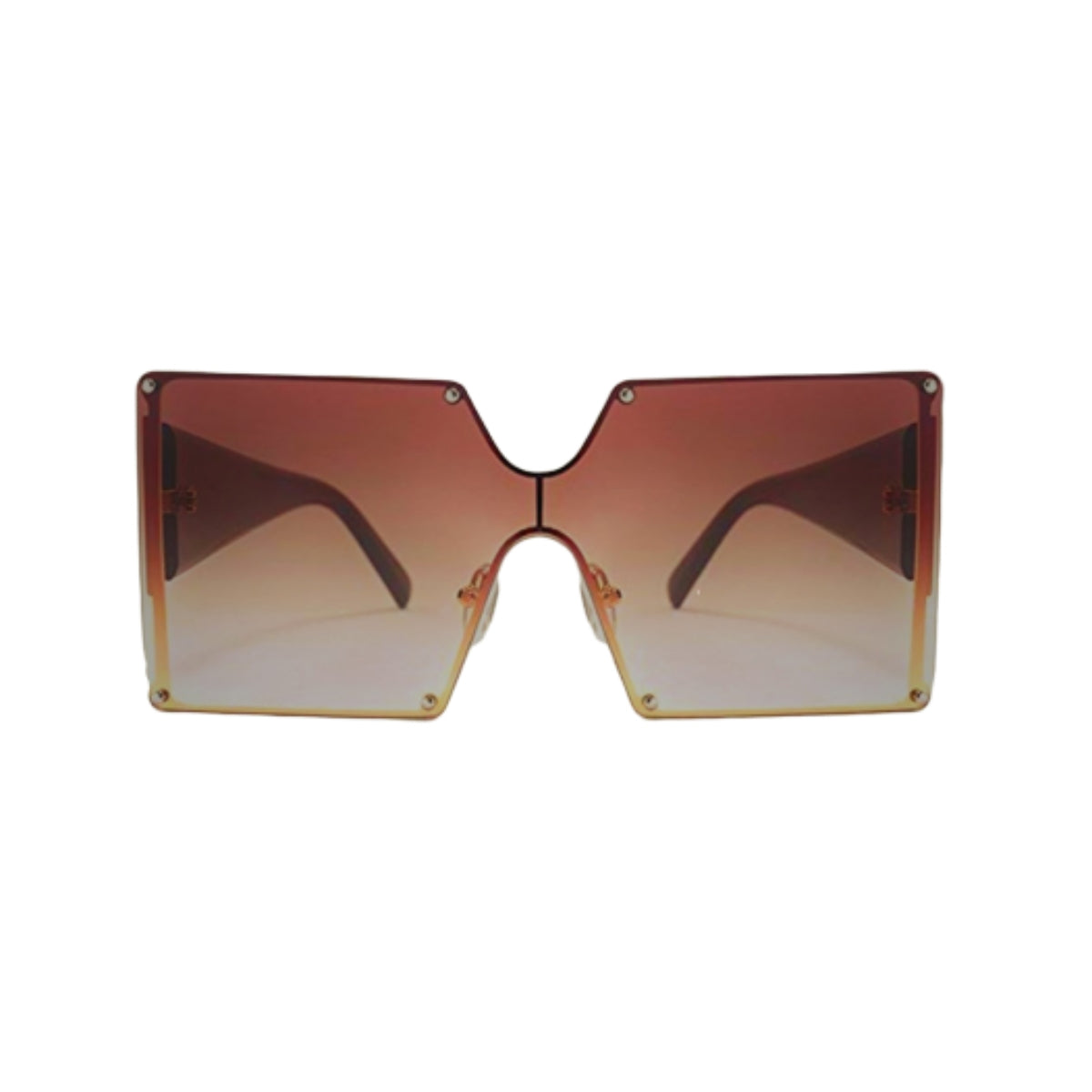 Brown Gradient Square Sunglasses