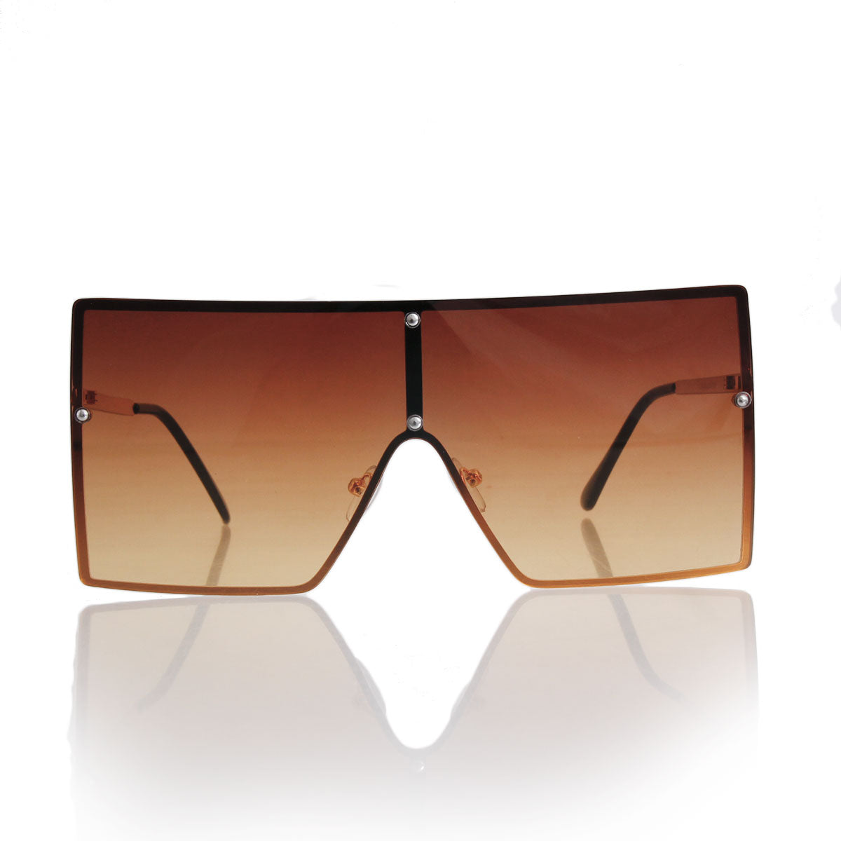 Brown Square One Lens Sunglasses