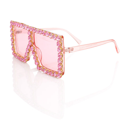 Sunglasses Diamond Pink Square Glasses for Women