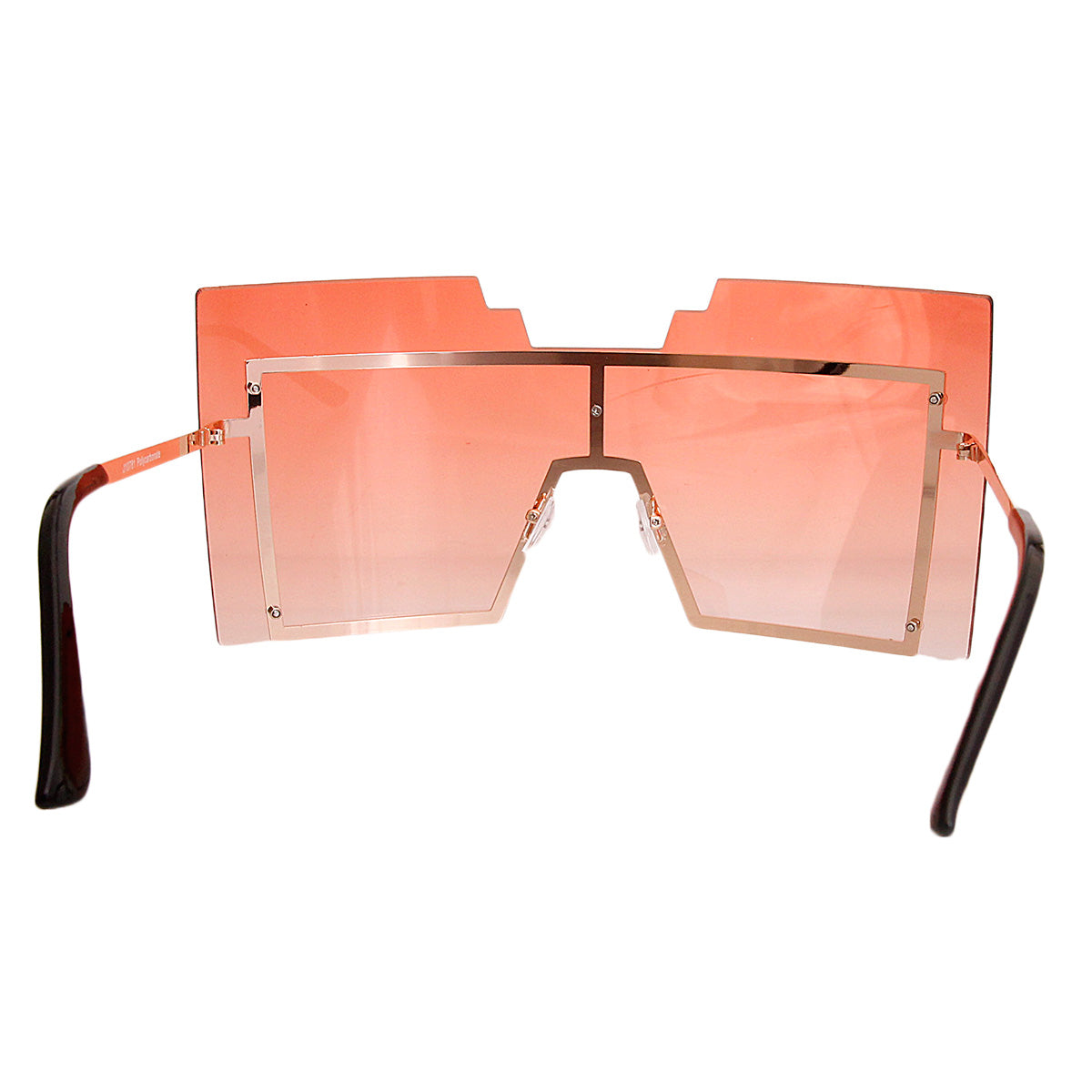 Orange Geometric Shield Sunglasses
