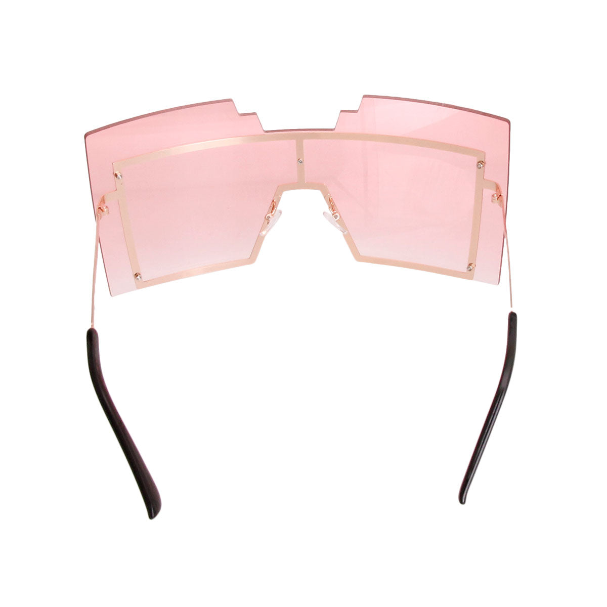 Pink Geometric Shield Sunglasses