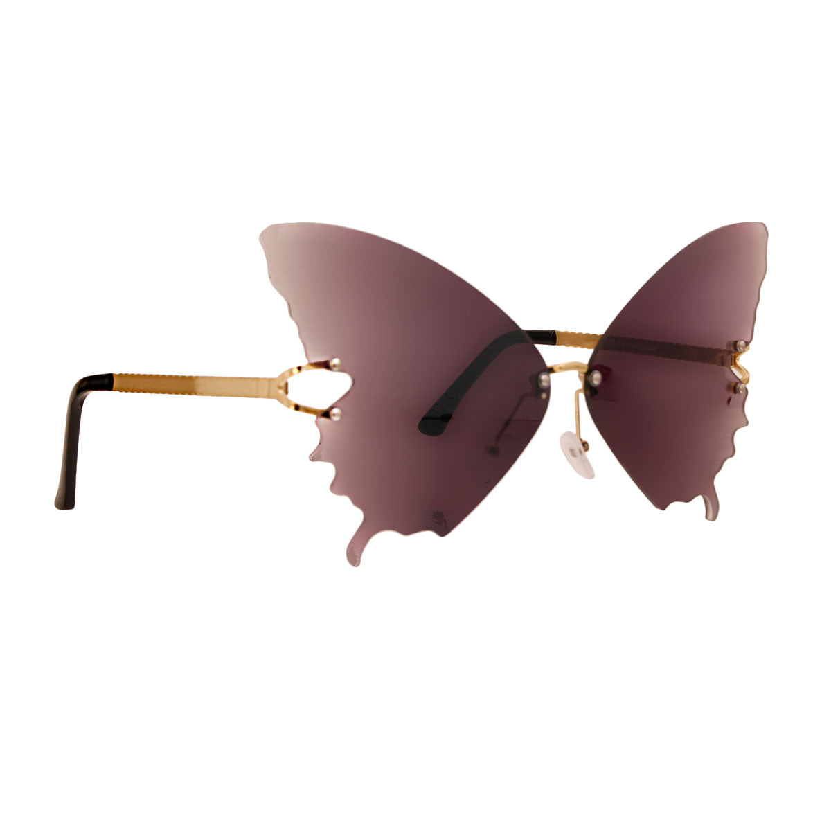 Black Butterfly Rimless Sunglasses