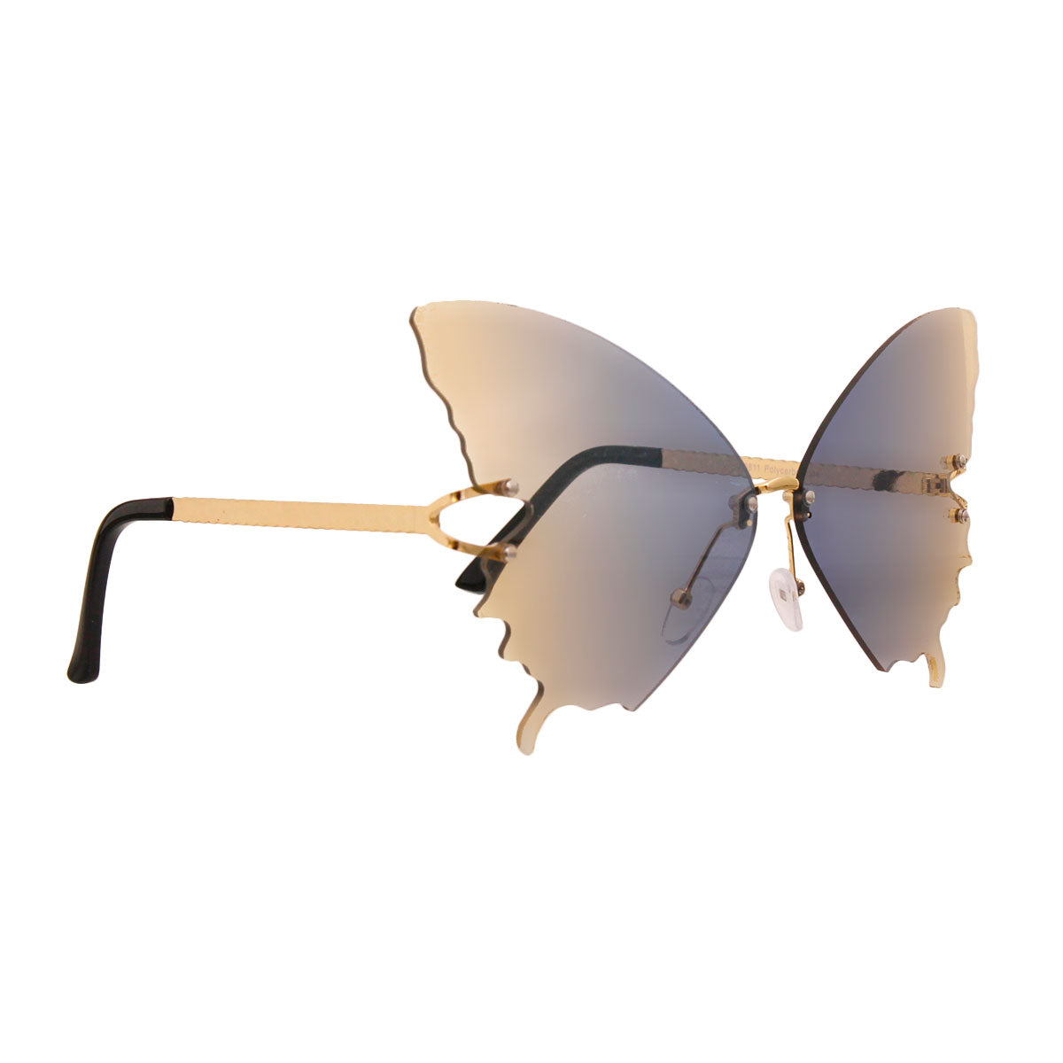 Blue Butterfly Rimless Sunglasses
