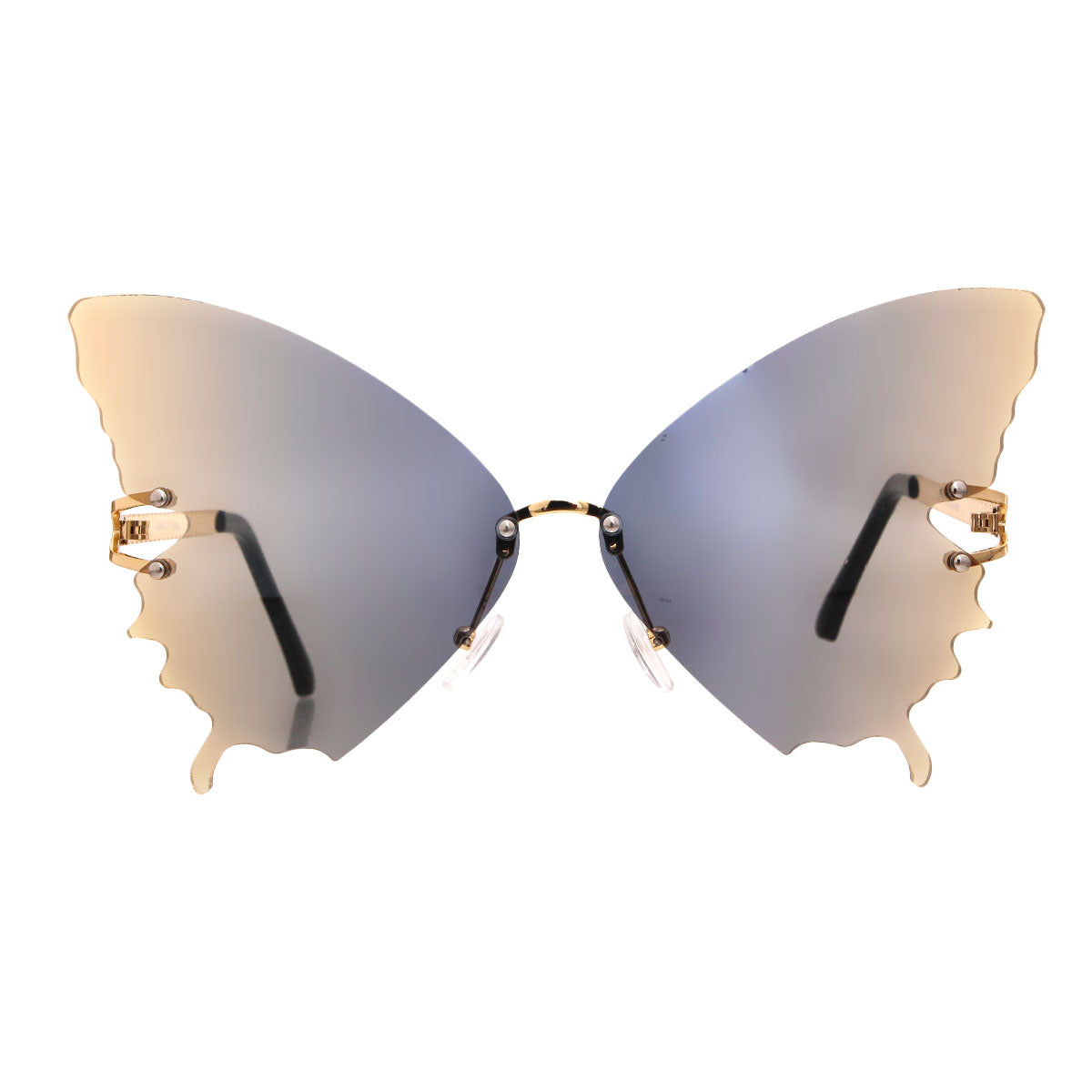 Blue Butterfly Rimless Sunglasses