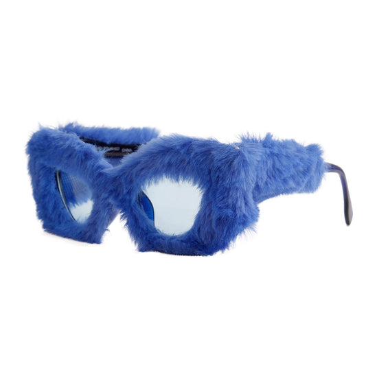 Blue Fur Cat Eye Sunglasses
