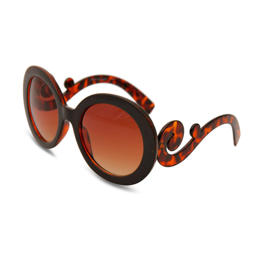 Sunglasses Round Brown Swirl Eyewear for Women