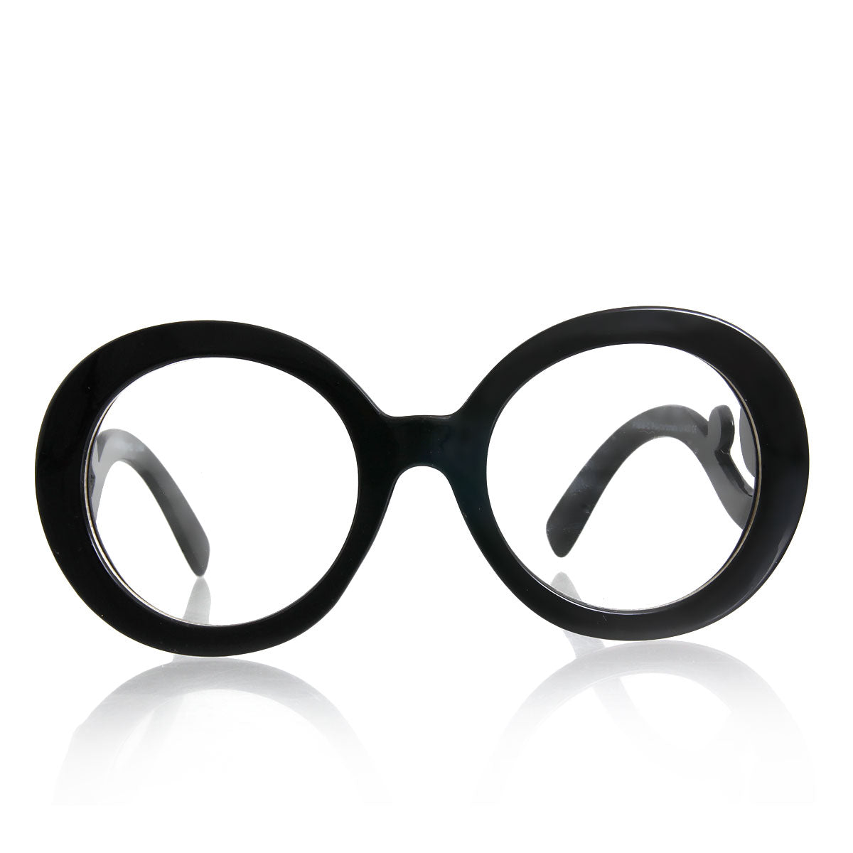 Black Round Designer Clear Glasses