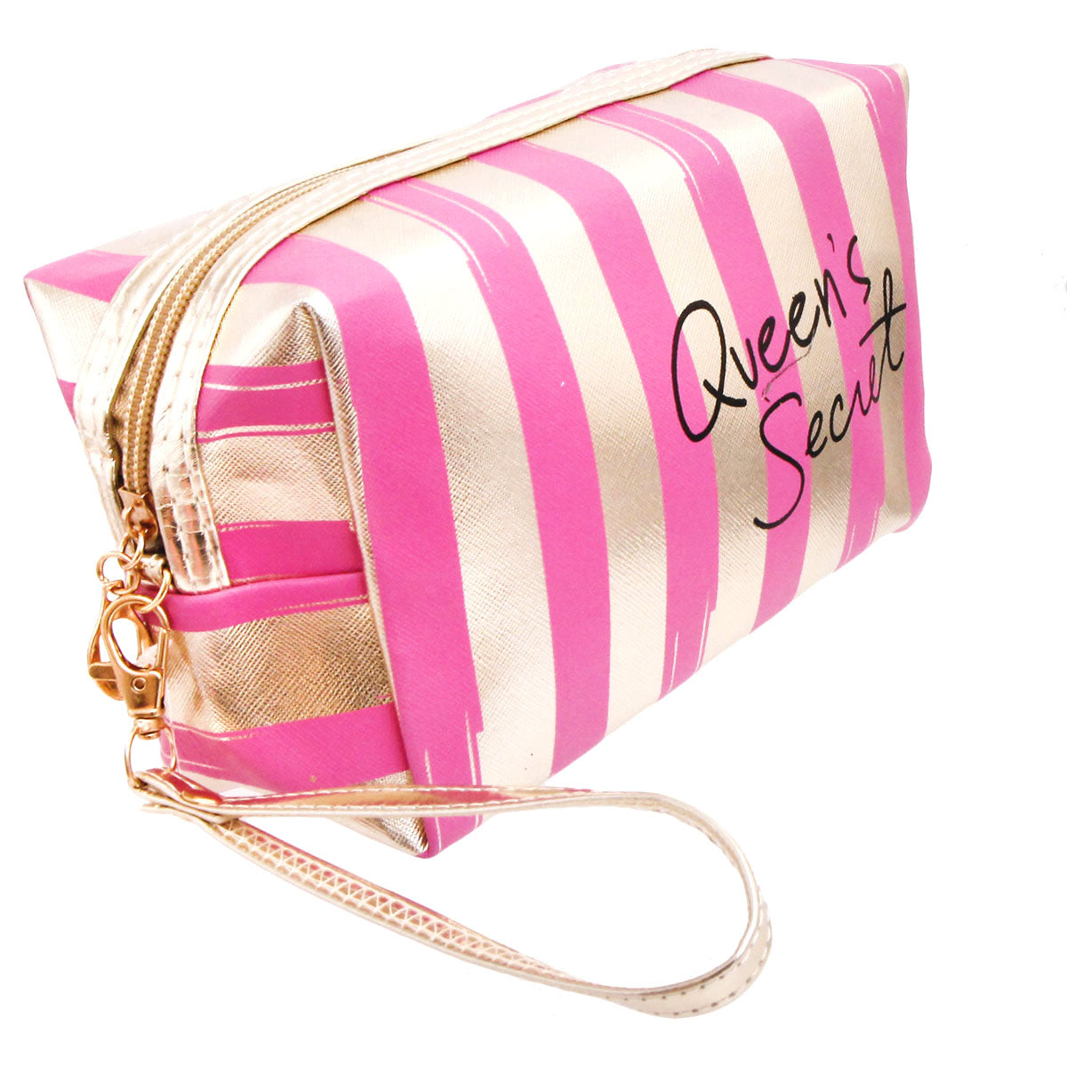 Pink and Gold Queen's Secret Makeup Pouch