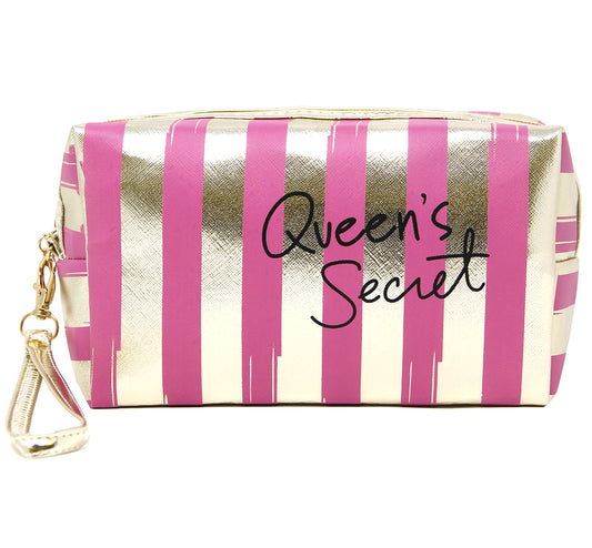 Pink and Gold Queen's Secret Makeup Pouch