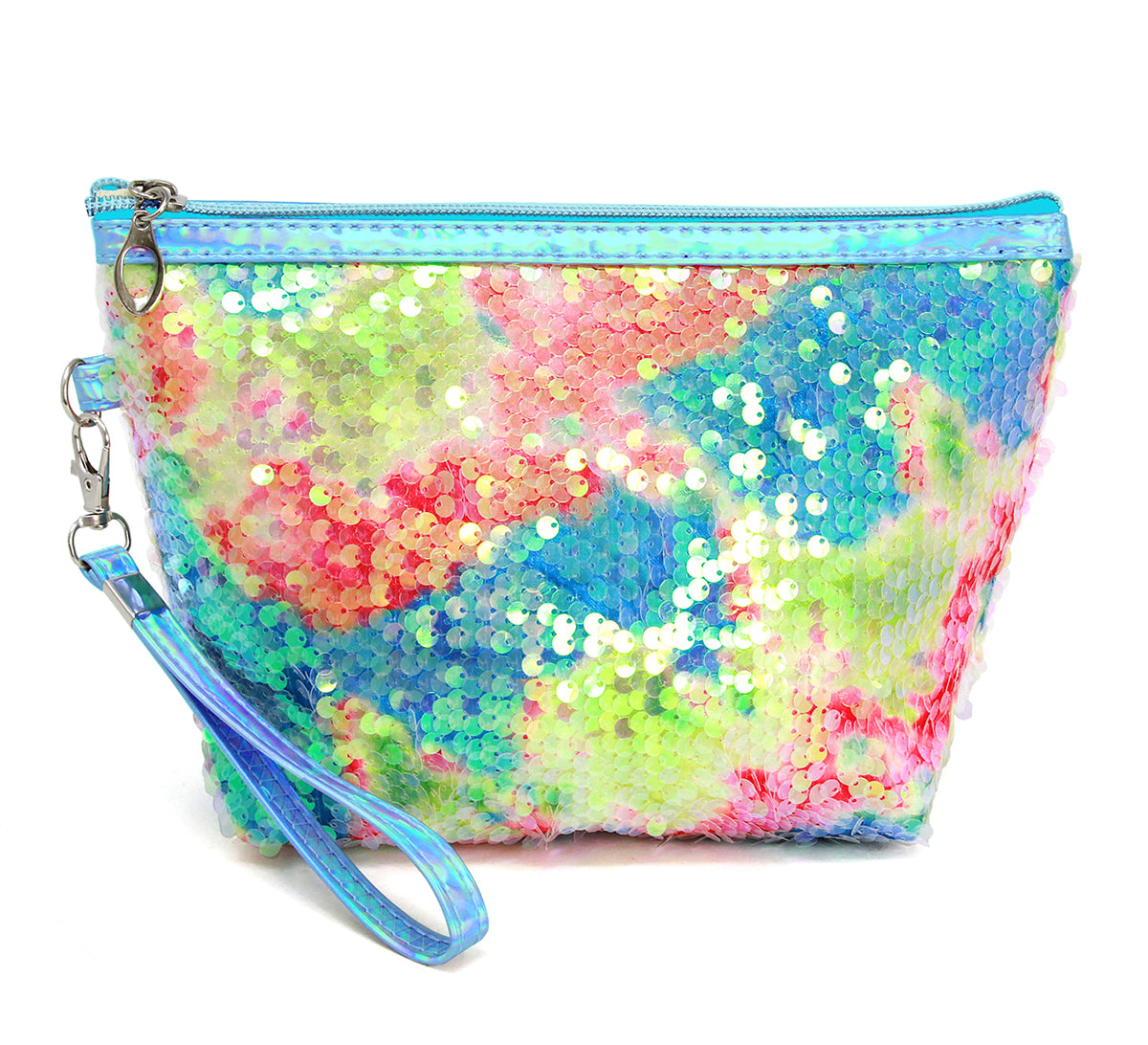 Blue Sequin Cosmetic Pouch