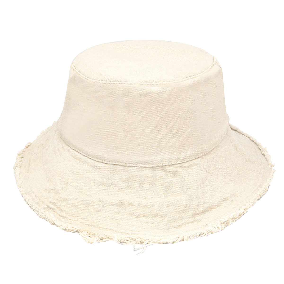 Beige Wired Brim Bucket Hat
