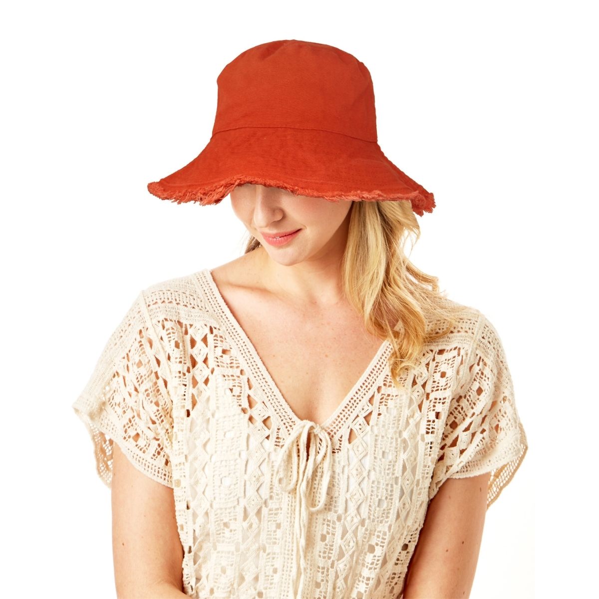 Coral Wired Brim Bucket Hat
