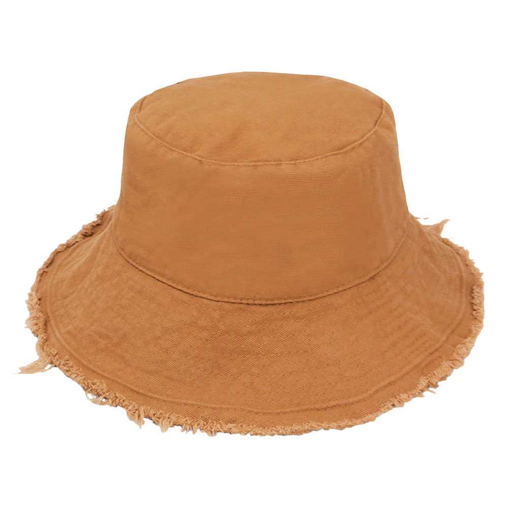 Earthy Brown Wired Brim Bucket Hat