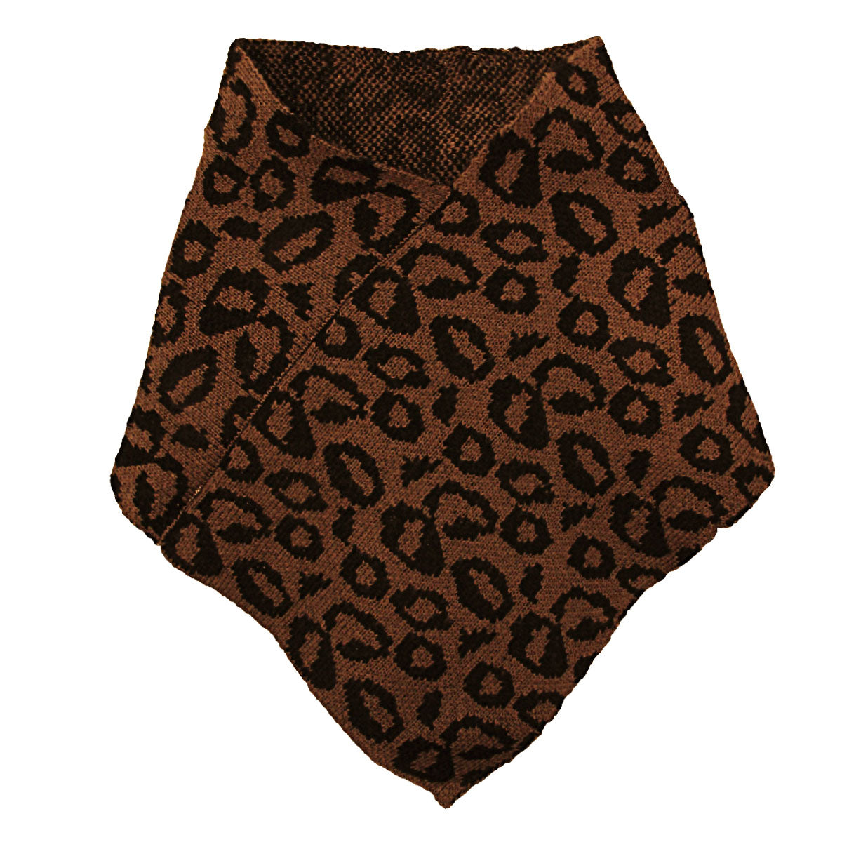 Brown Leopard Triangle Tube Scarf
