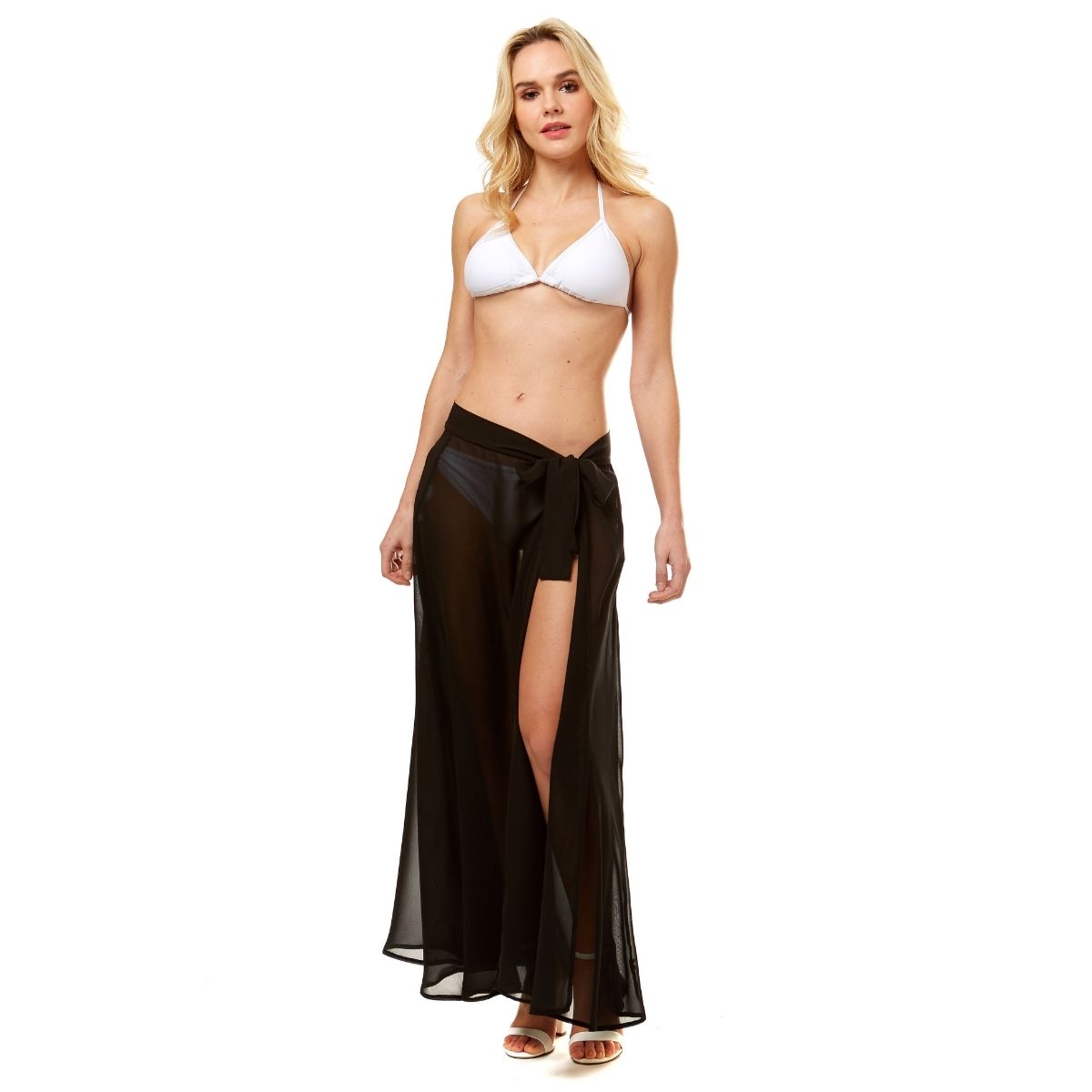 Black Sheer Beach Wrap Skirt