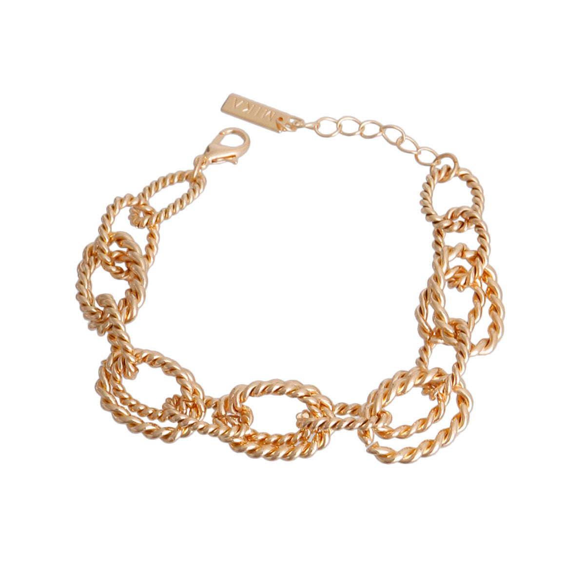 Gold Twisted Cable Chain Bracelet