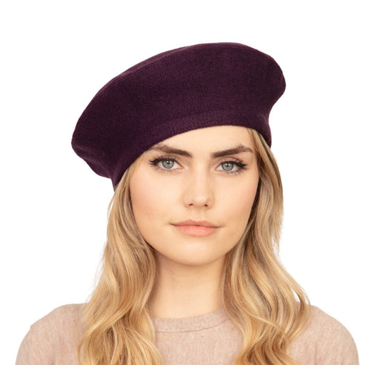 Solid Purple Stretchy Beret