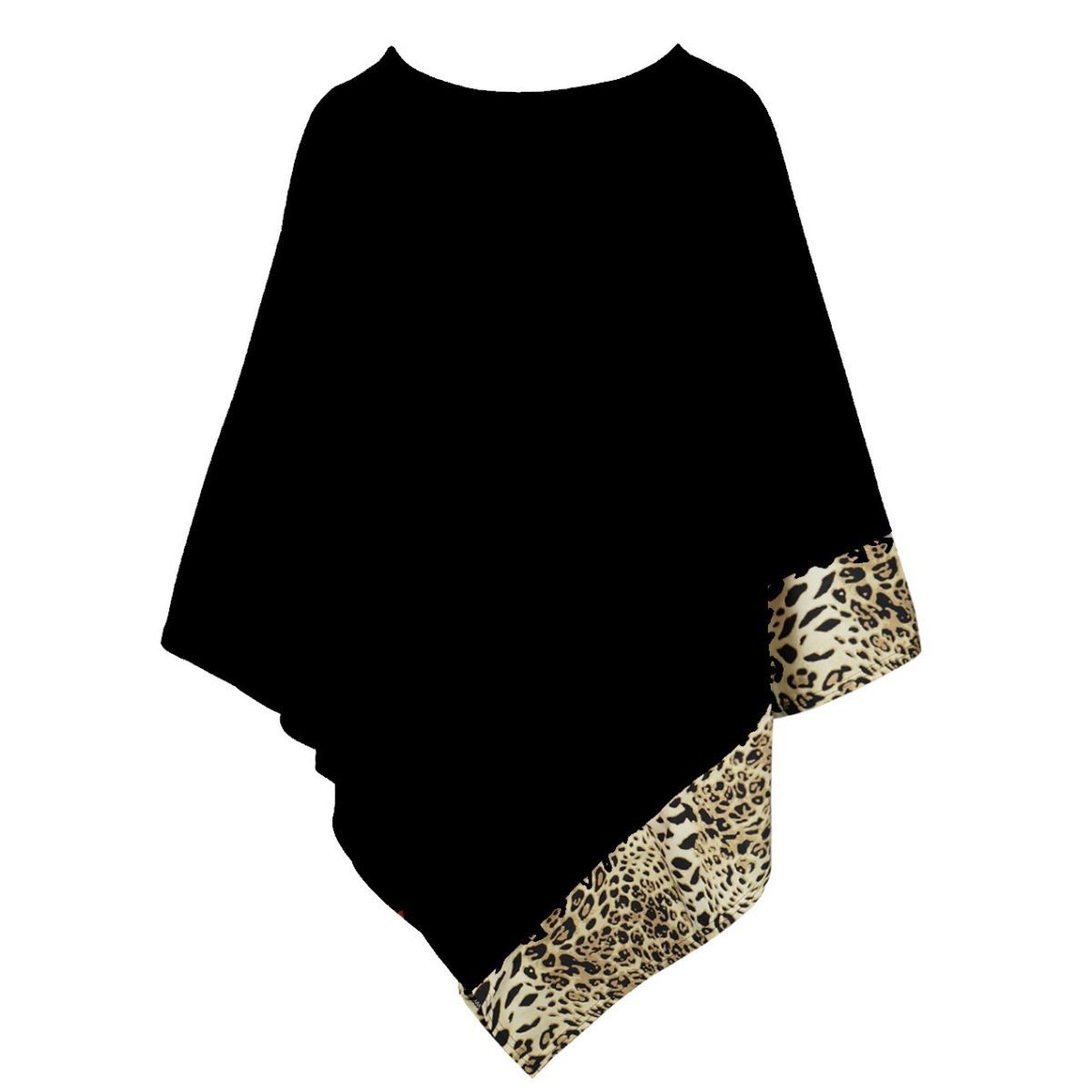 Black Leopard Lightweight Pointed Poncho