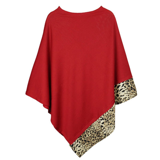 Red Leopard Lightweight Pointed Poncho