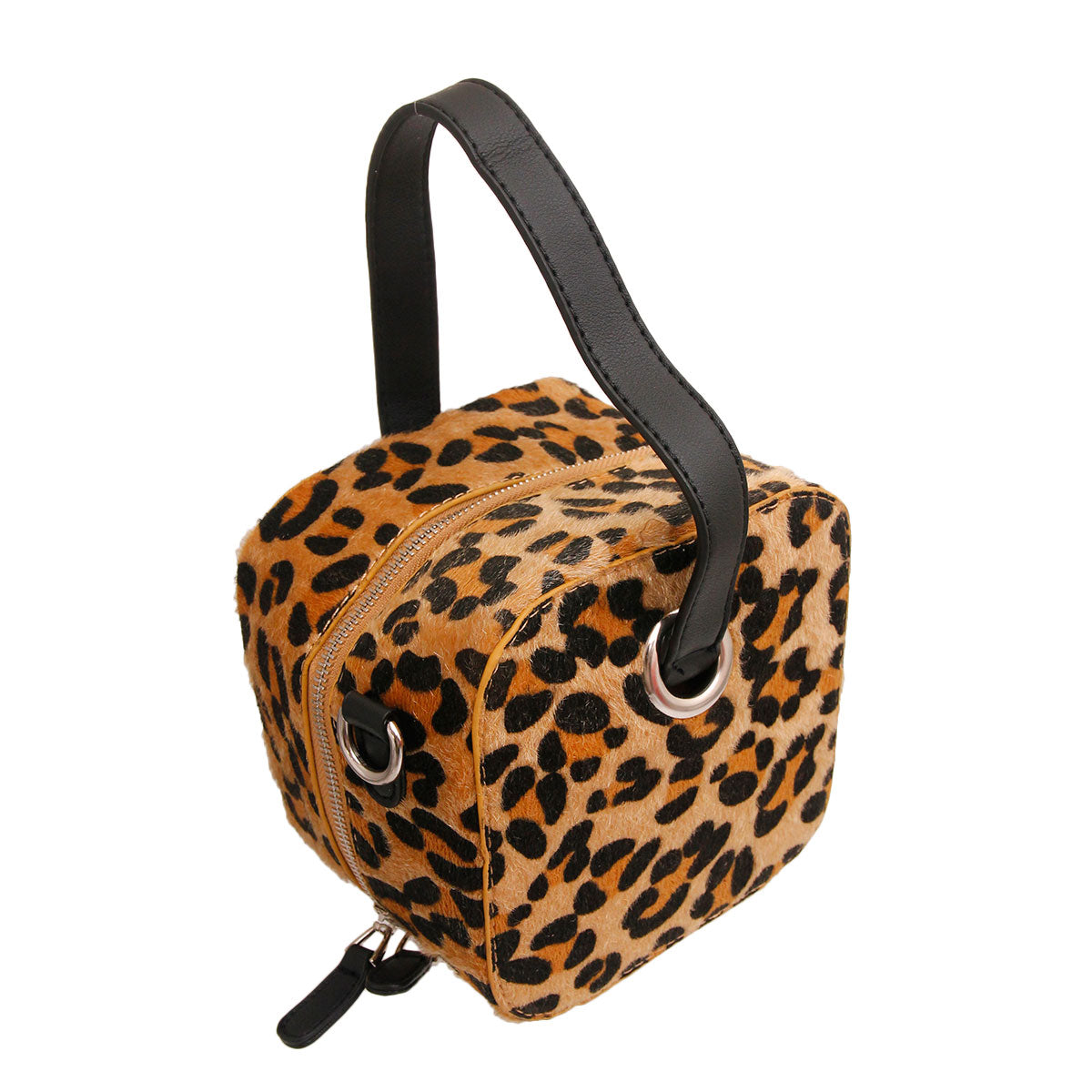 Leopard Fur Cube Handbag