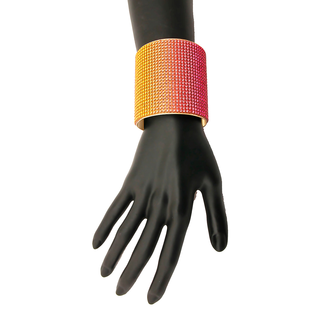 Rainbow Rhinestone Cuff Bracelet