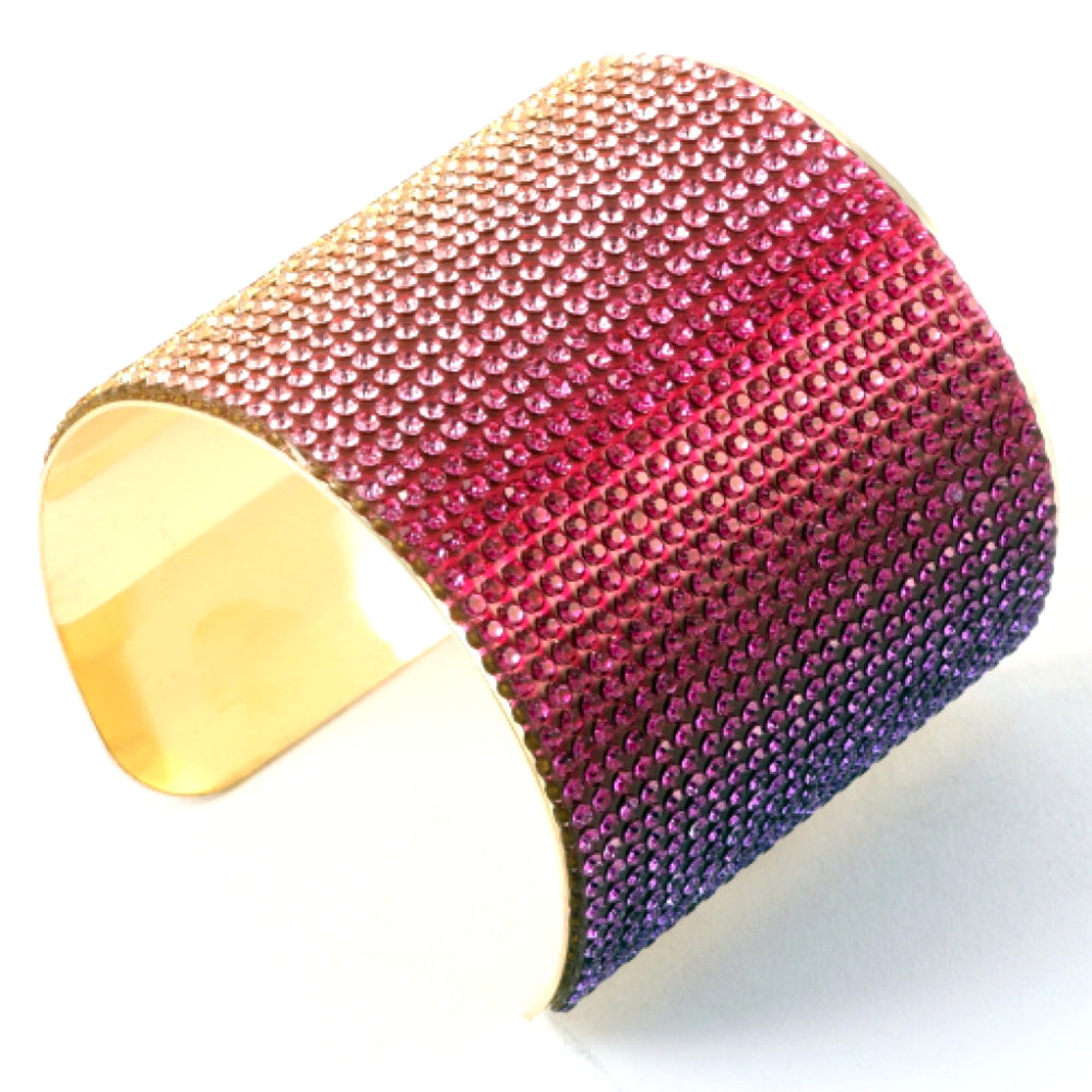 Rainbow Rhinestone Cuff Bracelet