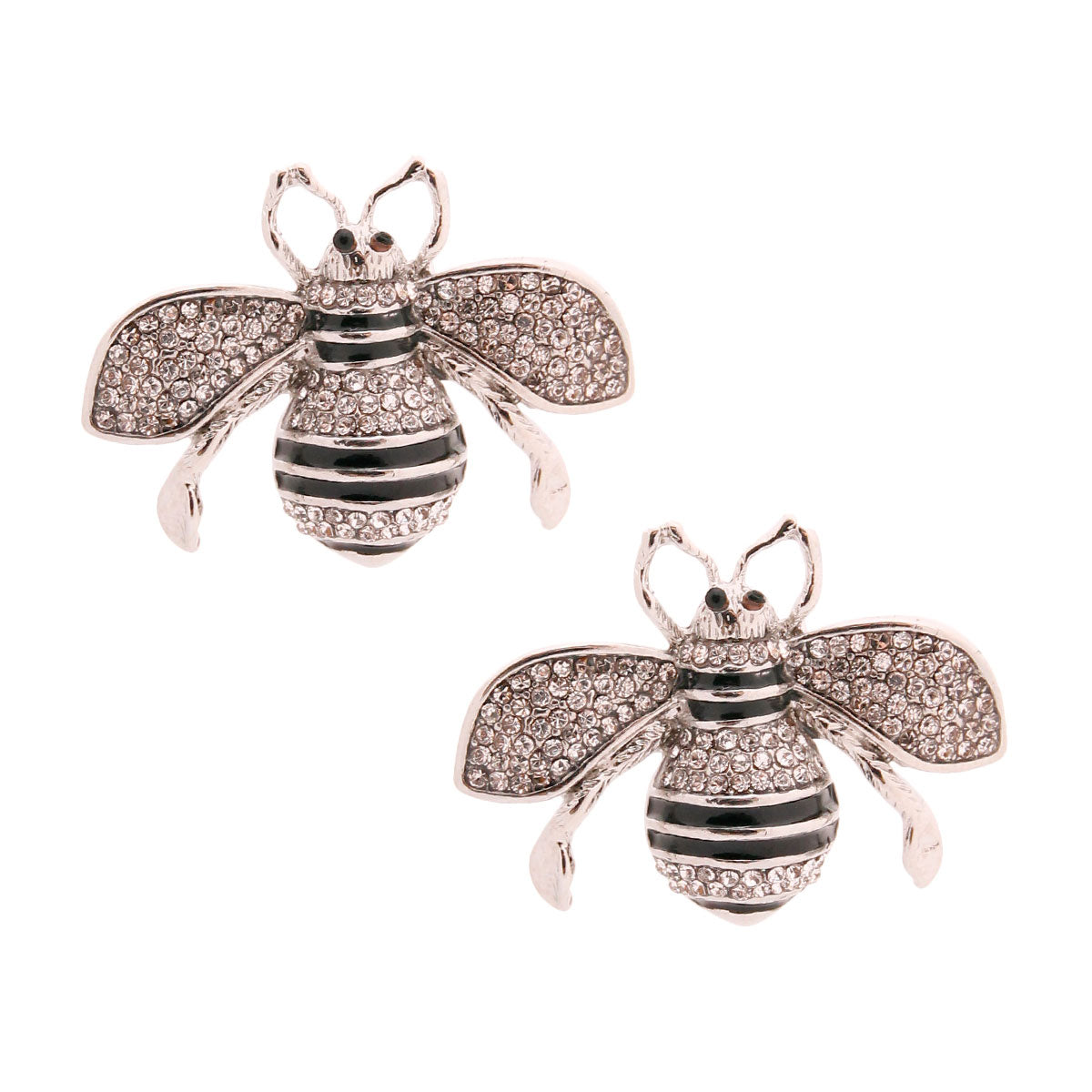 Silver Designer Style Bee Studs